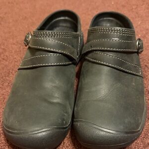 Keen Black Leather Mules